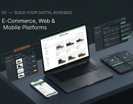 Aventle developers collaborating on enterprise software project